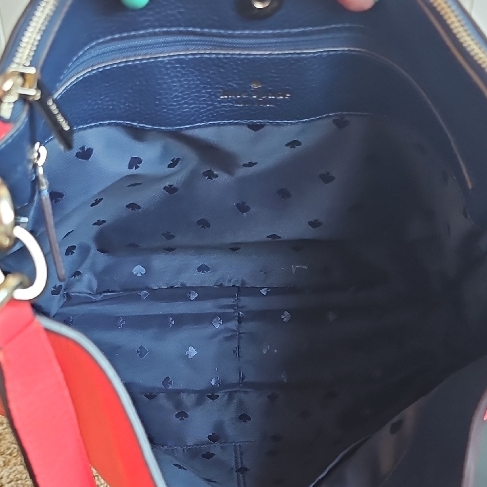 KATE SPADE LIKE NEW CORAL PEBBLED LEATHER SATCHEL 2 WAY - Picture 8 of 12